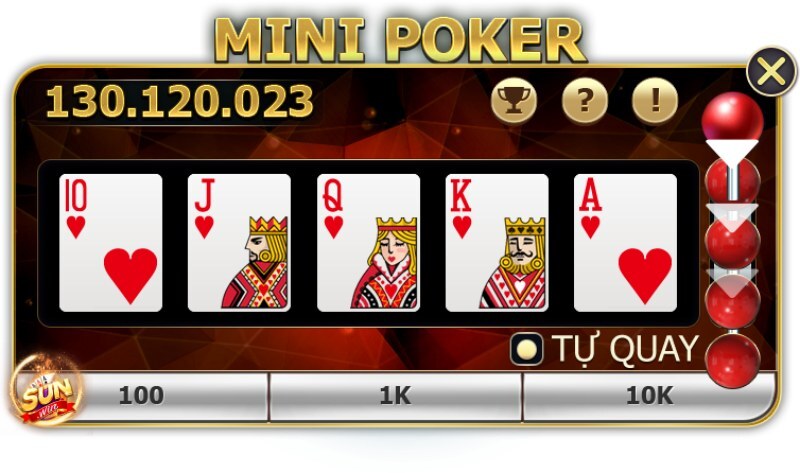 Một số lệnh quan trọng trong Mini Poker